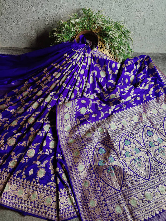 PURPLE SILK PURE HANDLOOM BANARASI SAREE