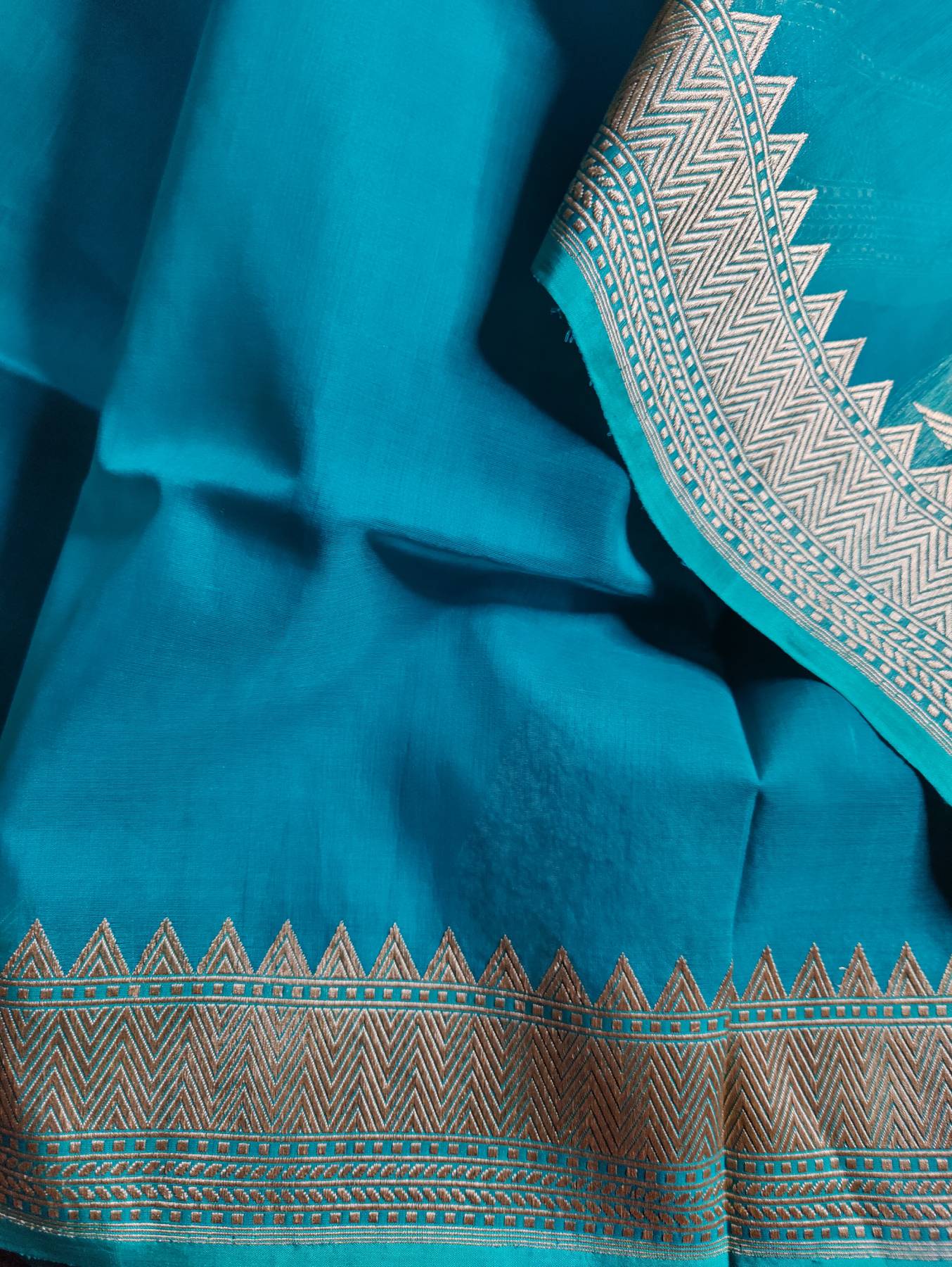 BLUE KORA PURE HANDLOOM BANARASI SAREE
