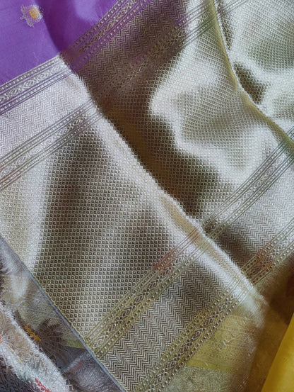 BUBBLE GUM PINK KORA PURE HANDLOOM BANARASI SAREE