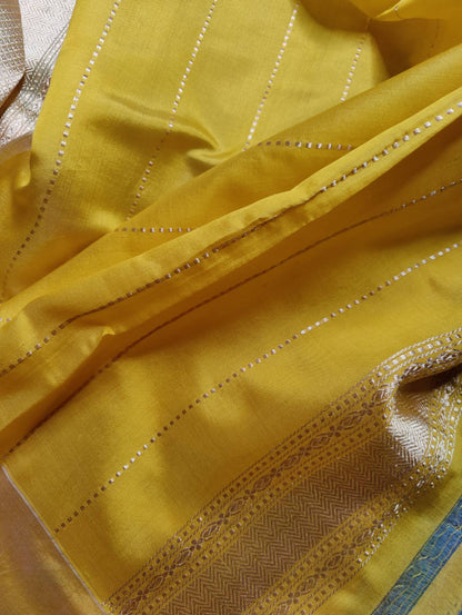 BUBBLE GUM PINK KORA PURE HANDLOOM BANARASI SAREE