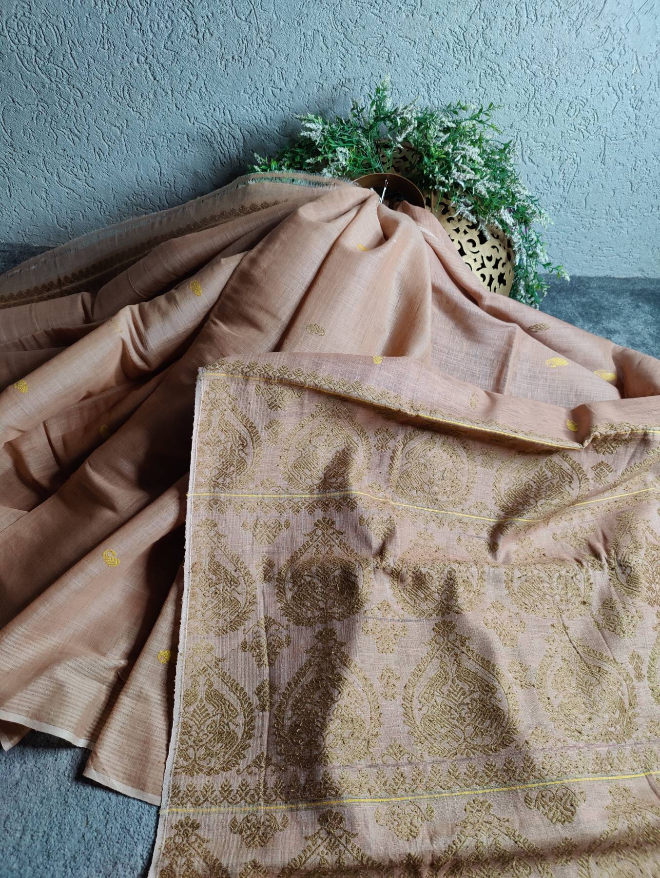 SANDALWOOD KESA PAT ERI SILK PURE HANDLOOM ASSAMESE