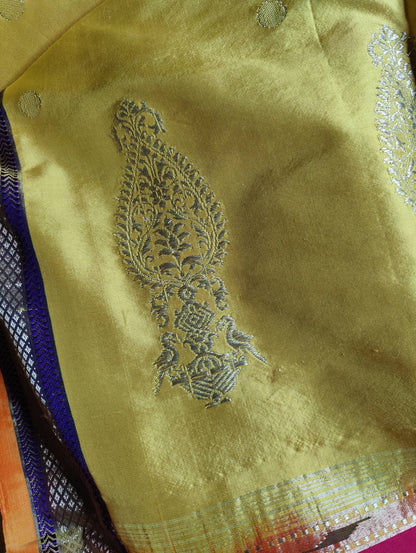 YELLOW SILK PURE HANDLOOM PAITHANI SAREE