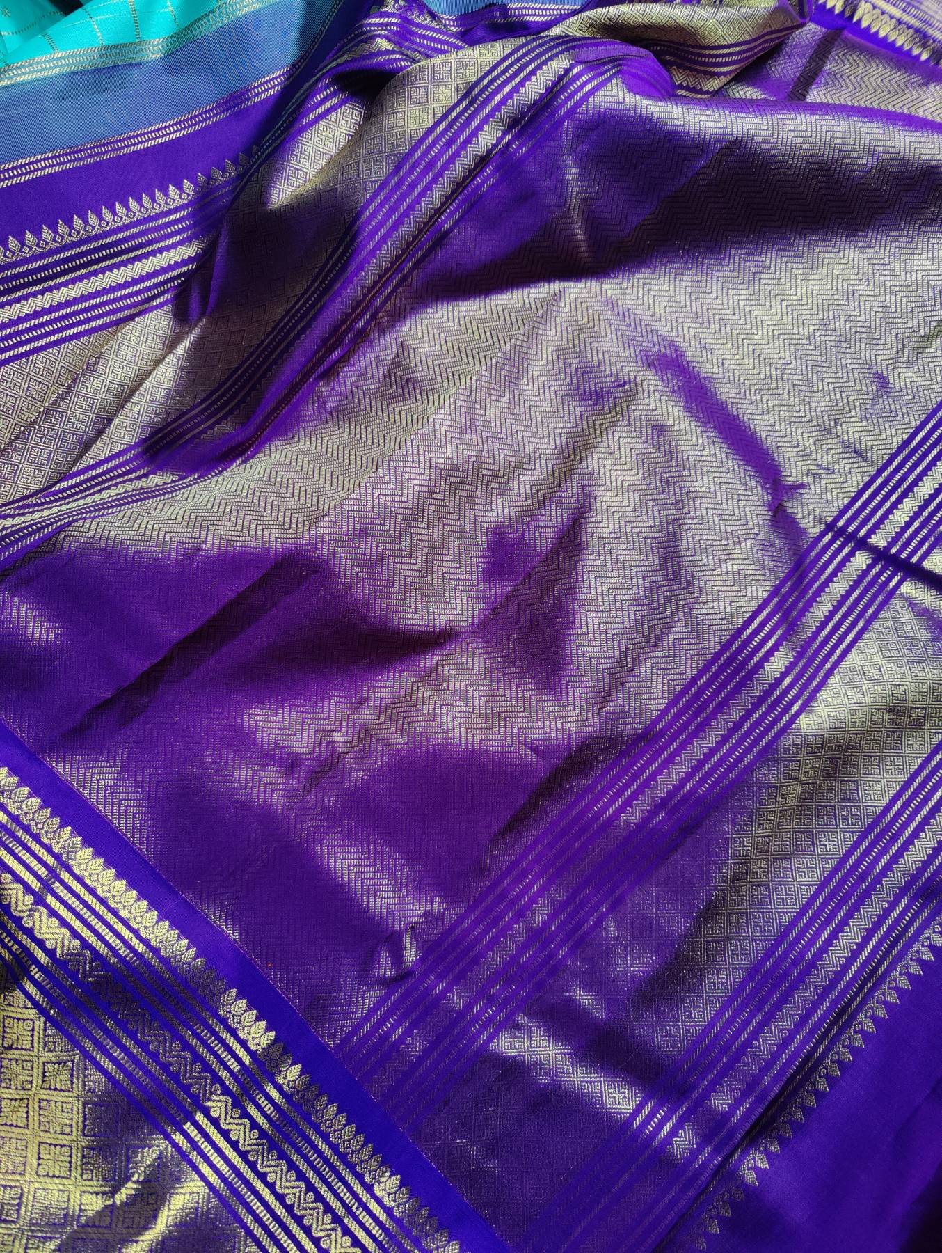 BLUE SILK PURE HANDLOOM KANJIVARAM SAREE