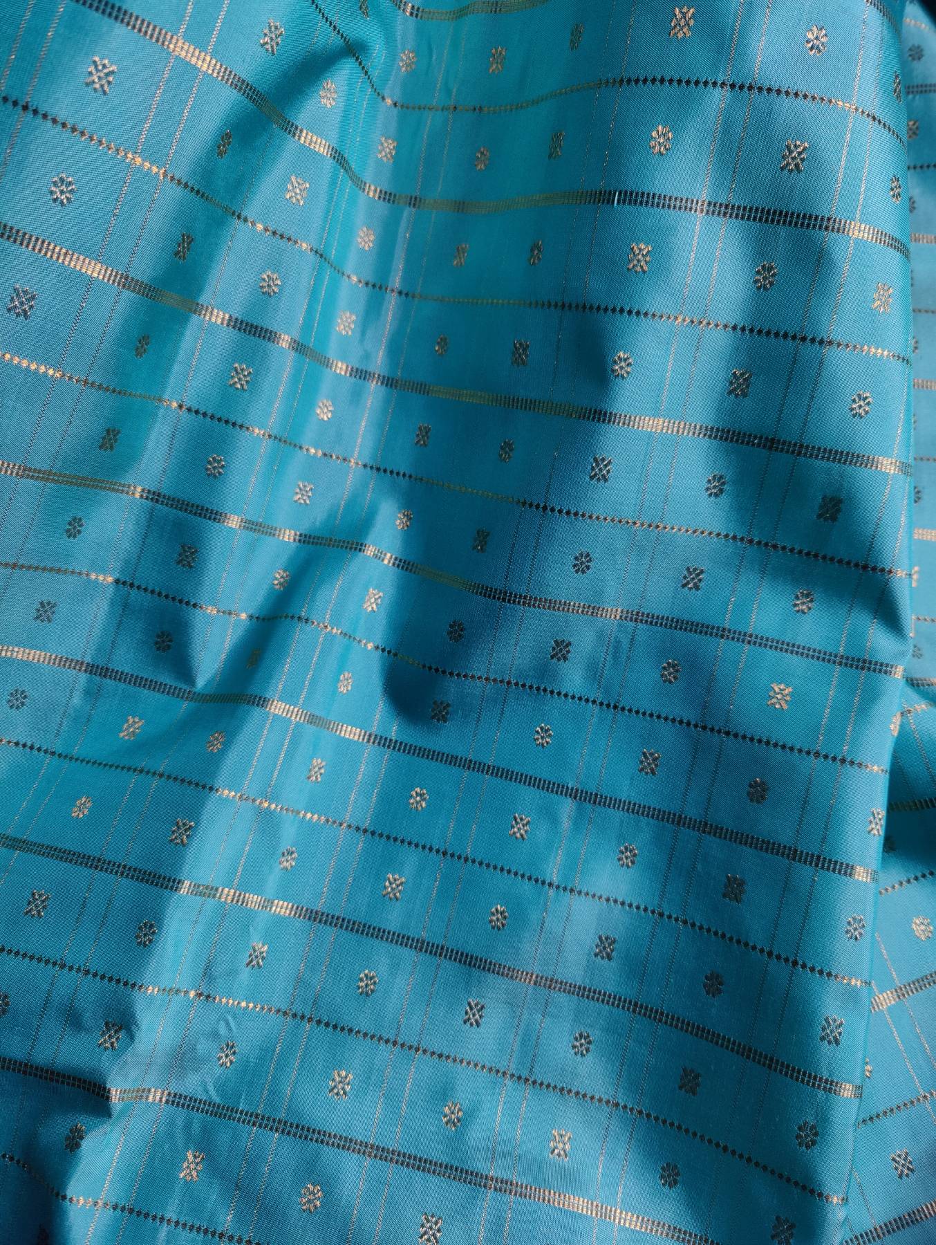 BLUE SILK PURE HANDLOOM KANJIVARAM SAREE