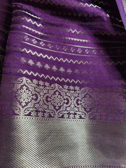WINE SILK BANARASI SAREE