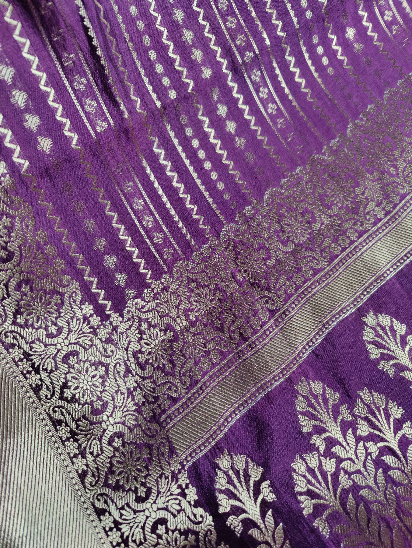 WINE SILK BANARASI SAREE
