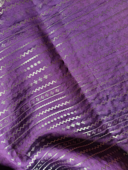 WINE SILK BANARASI SAREE
