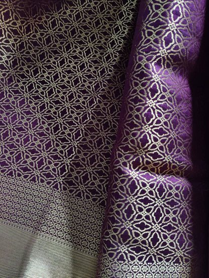 WINE SILK BANARASI SAREE