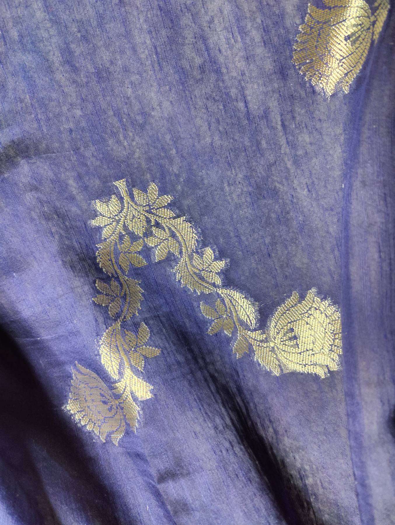 MIDNIGHT BLUE SILK BANARASI SAREE
