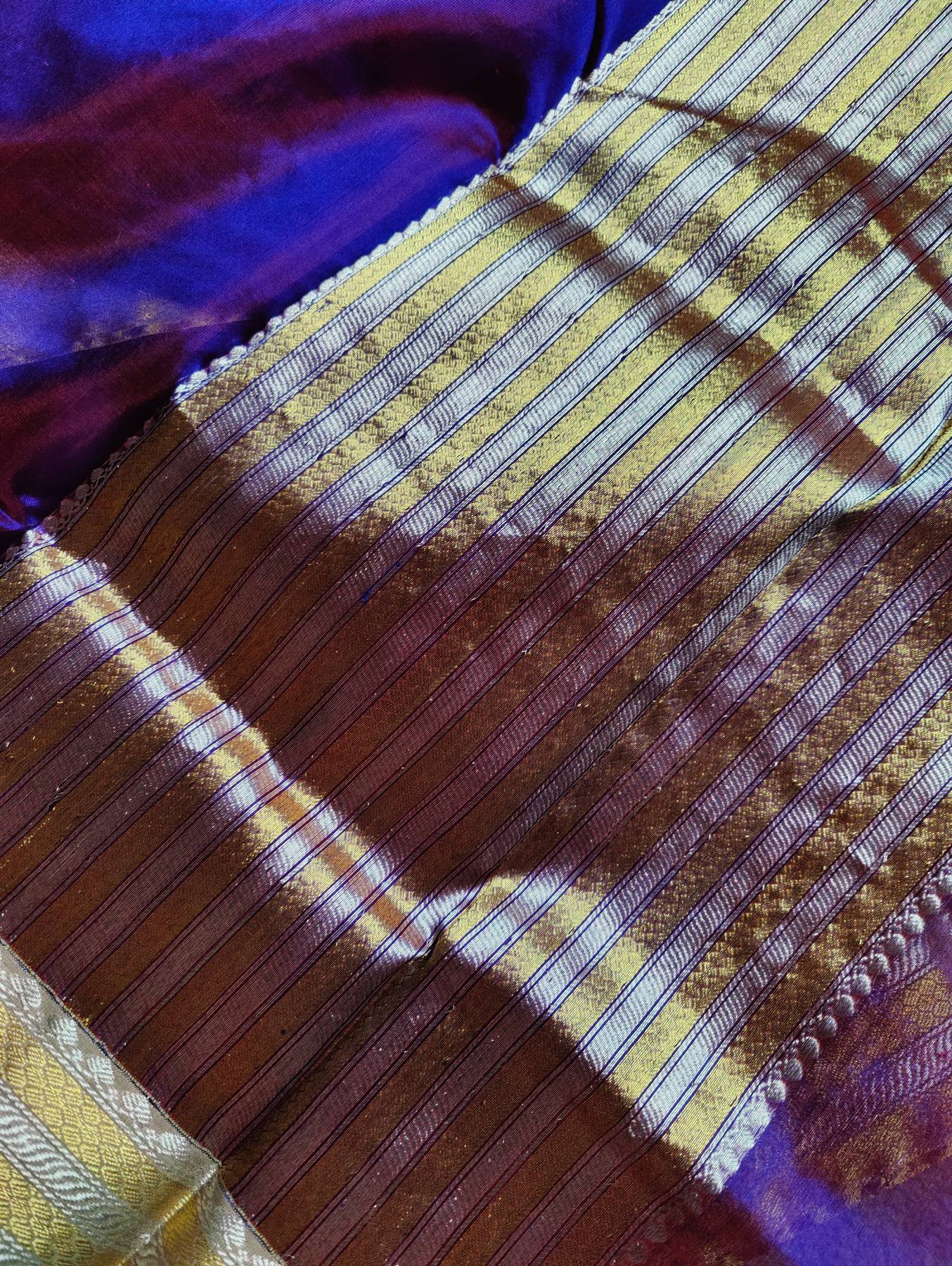 TWO TONE PURPLE SILK PURE HANDLOOM CHANDERI SAREE