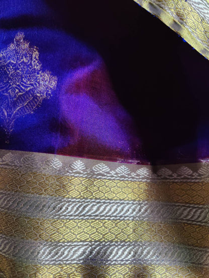 TWO TONE PURPLE SILK PURE HANDLOOM CHANDERI SAREE
