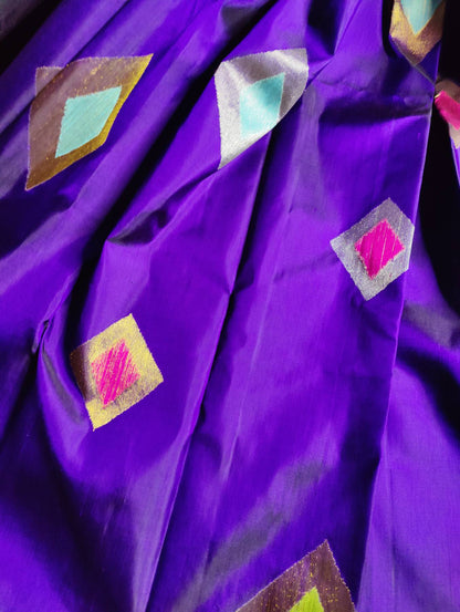 PURPLE SILK PURE HANDLOOM KANJIVARAM SAREE