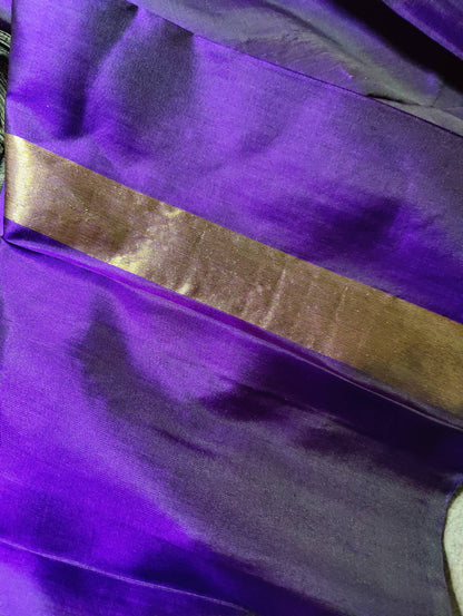 PURPLE SILK PURE HANDLOOM KANJIVARAM SAREE