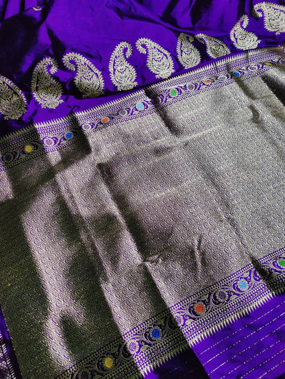 PURPLE SILK PURE HANDLOOM PAITHANI SAREE
