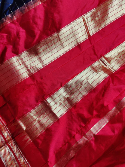 BLACK SILK PURE HANDLOOM  IRKAL SAREE