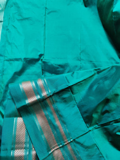 TWO TONE ORANGE SILK PURE HANDLOOM IRKAL SAREE