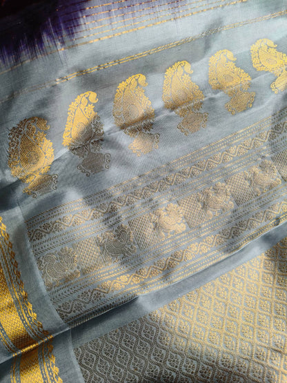 WINE SILK PURE HANDLOOM KANJIVARAM SAREE