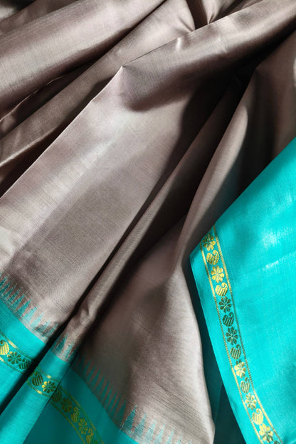 LIGHT MAUVE SILK PURE HANDLOOM KANJIVARAM SAREE
