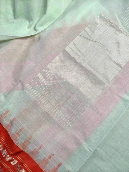 LIGHT PISTA COTTON BY COTTON PONDRU KHADI SAREE