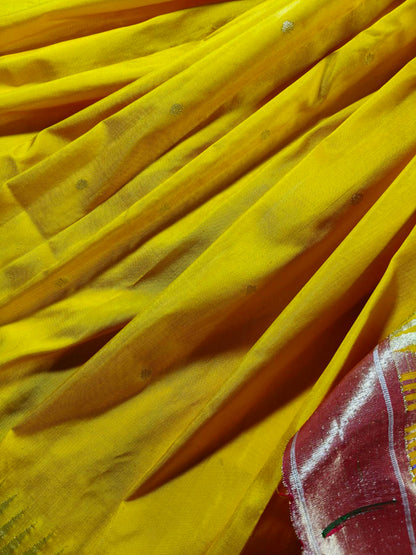 YELLOW SILK PURE HANDLOOM PAITHANI SAREE