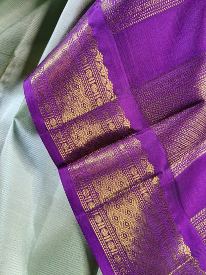 PISTA GREEN SILK PURE HANDLOOM KANJIVARAM SAREE
