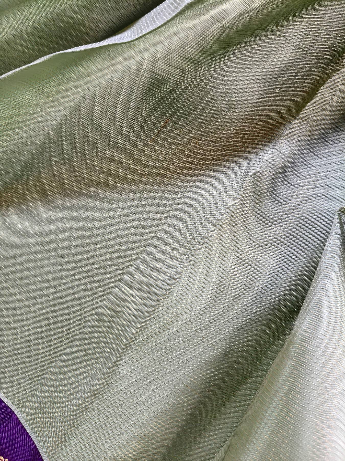 PISTA GREEN SILK PURE HANDLOOM KANJIVARAM SAREE