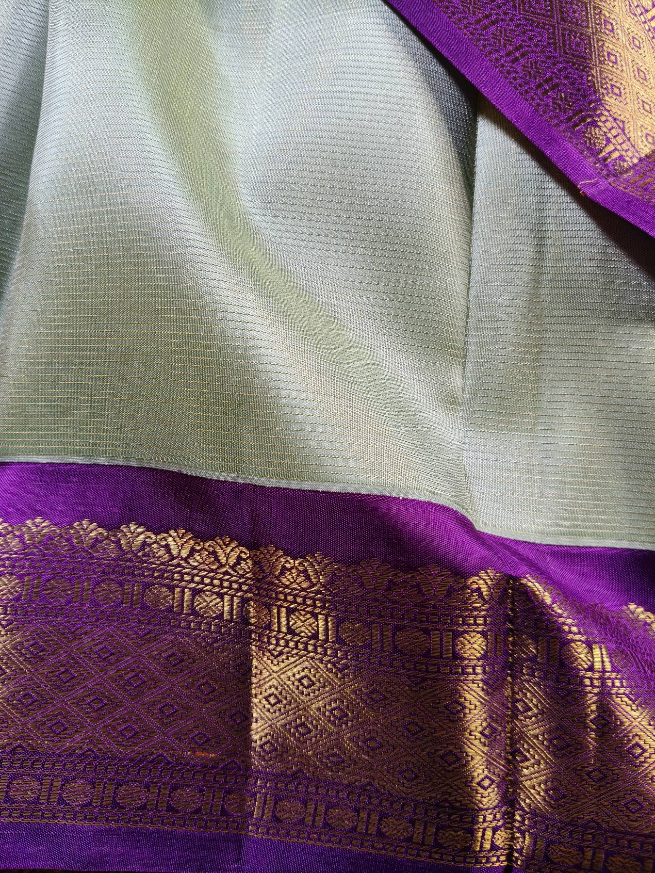 PISTA GREEN SILK PURE HANDLOOM KANJIVARAM SAREE