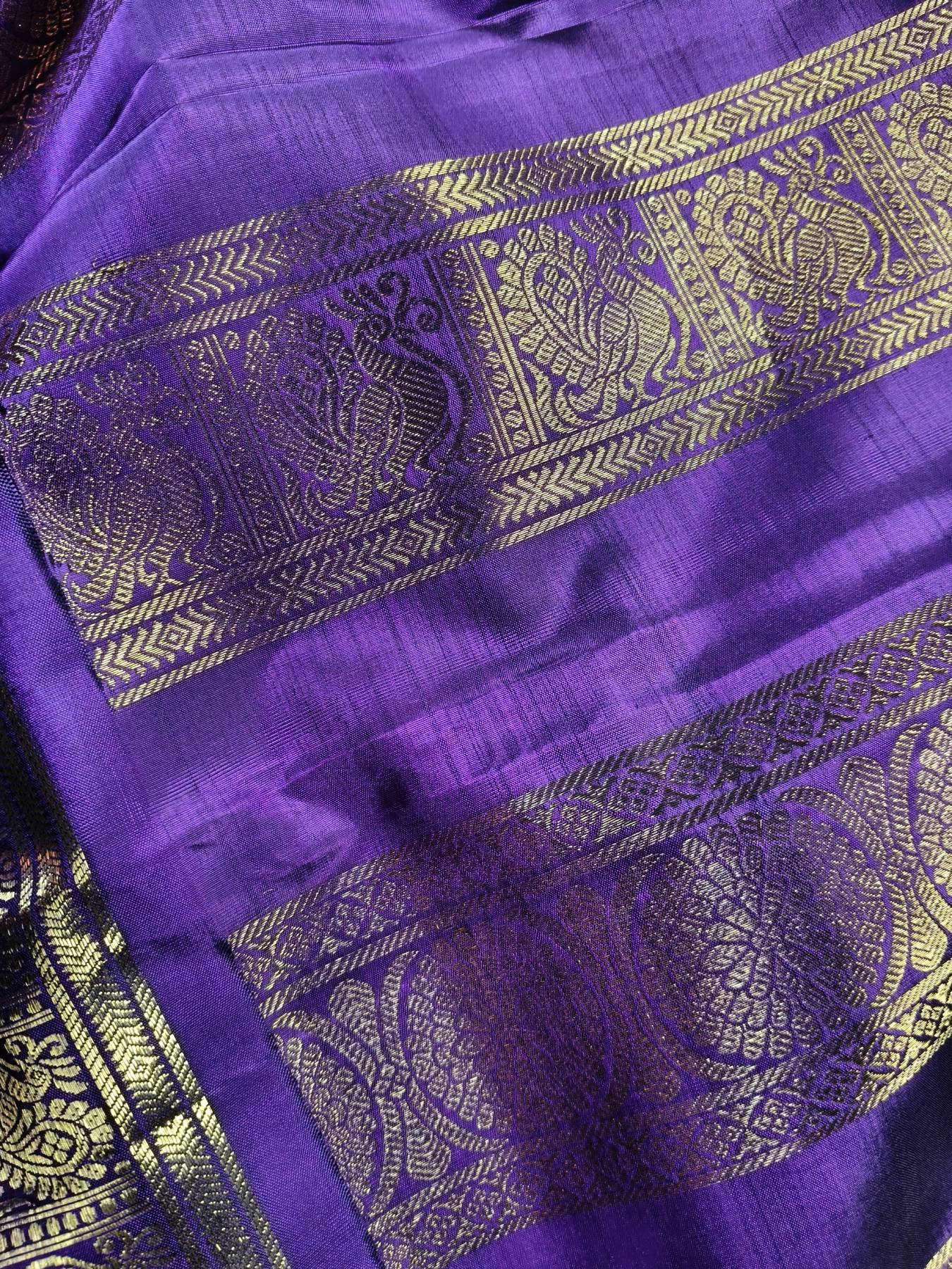 BOTTLE GREEN SILK PURE HANDLOOM KANJIVARAM SAREE