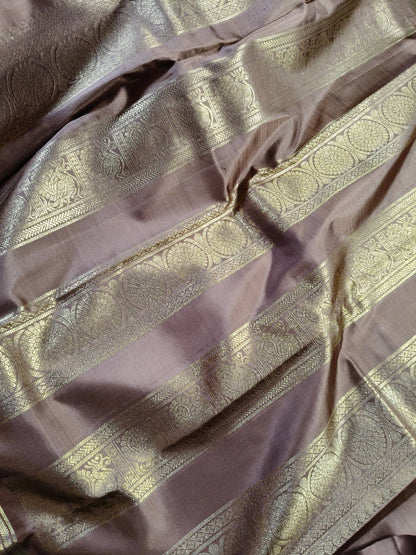 CAPPUCINO BROWN SILK PURE HANDLOOM KANJIVARAM SAREE