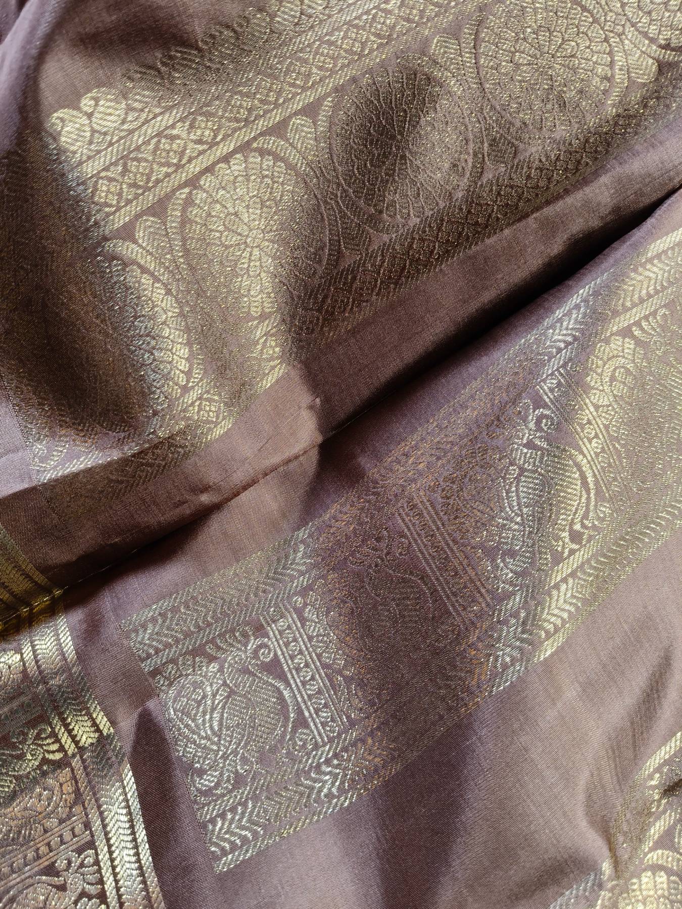 CAPPUCINO BROWN SILK PURE HANDLOOM KANJIVARAM SAREE
