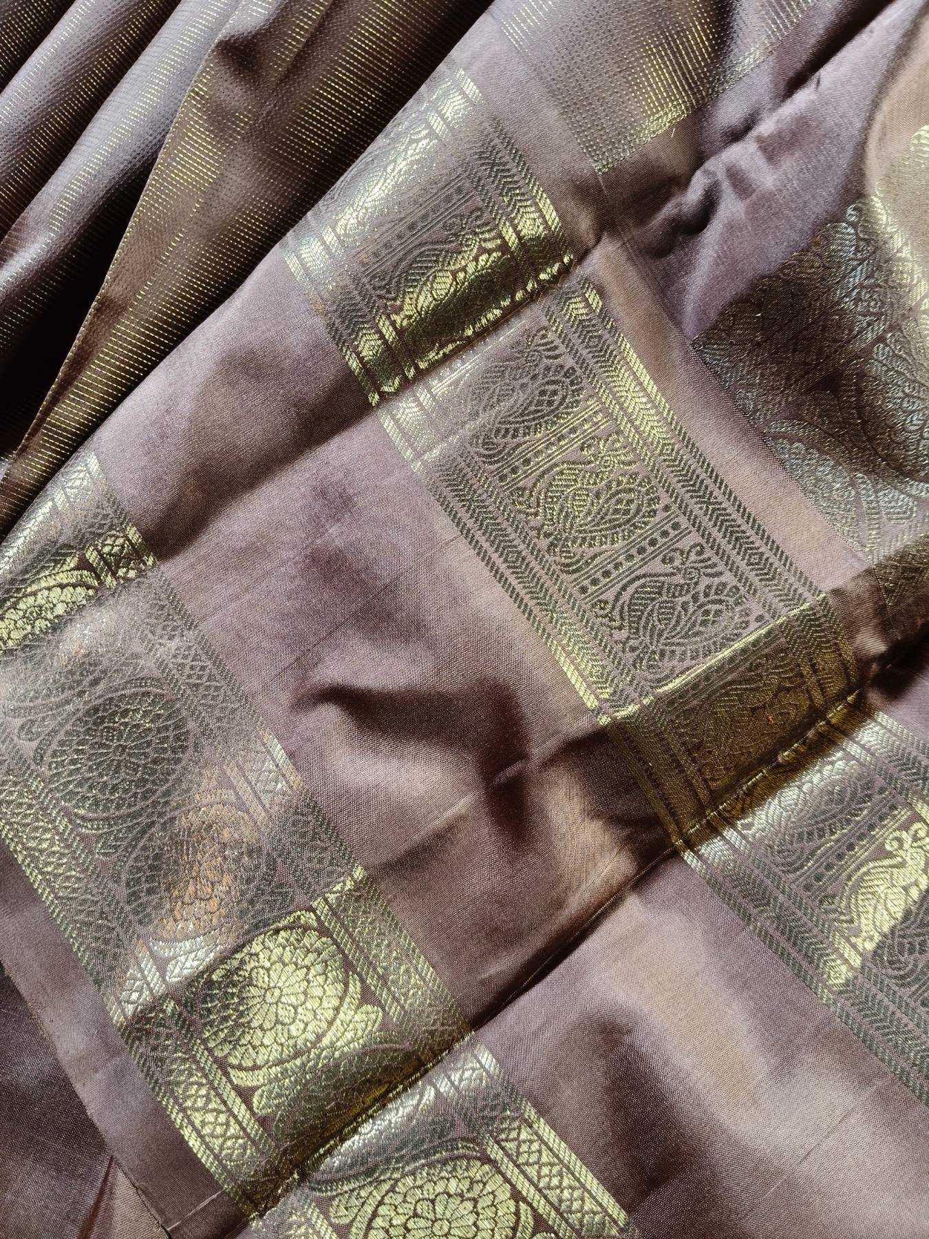 CAPPUCINO BROWN SILK PURE HANDLOOM KANJIVARAM SAREE
