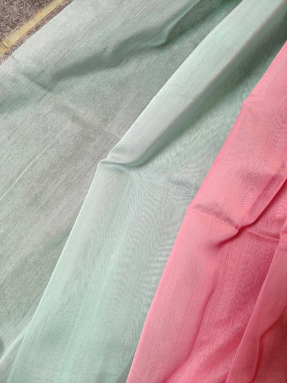 Pink Sico Pure Handloom Maheshwari Saree