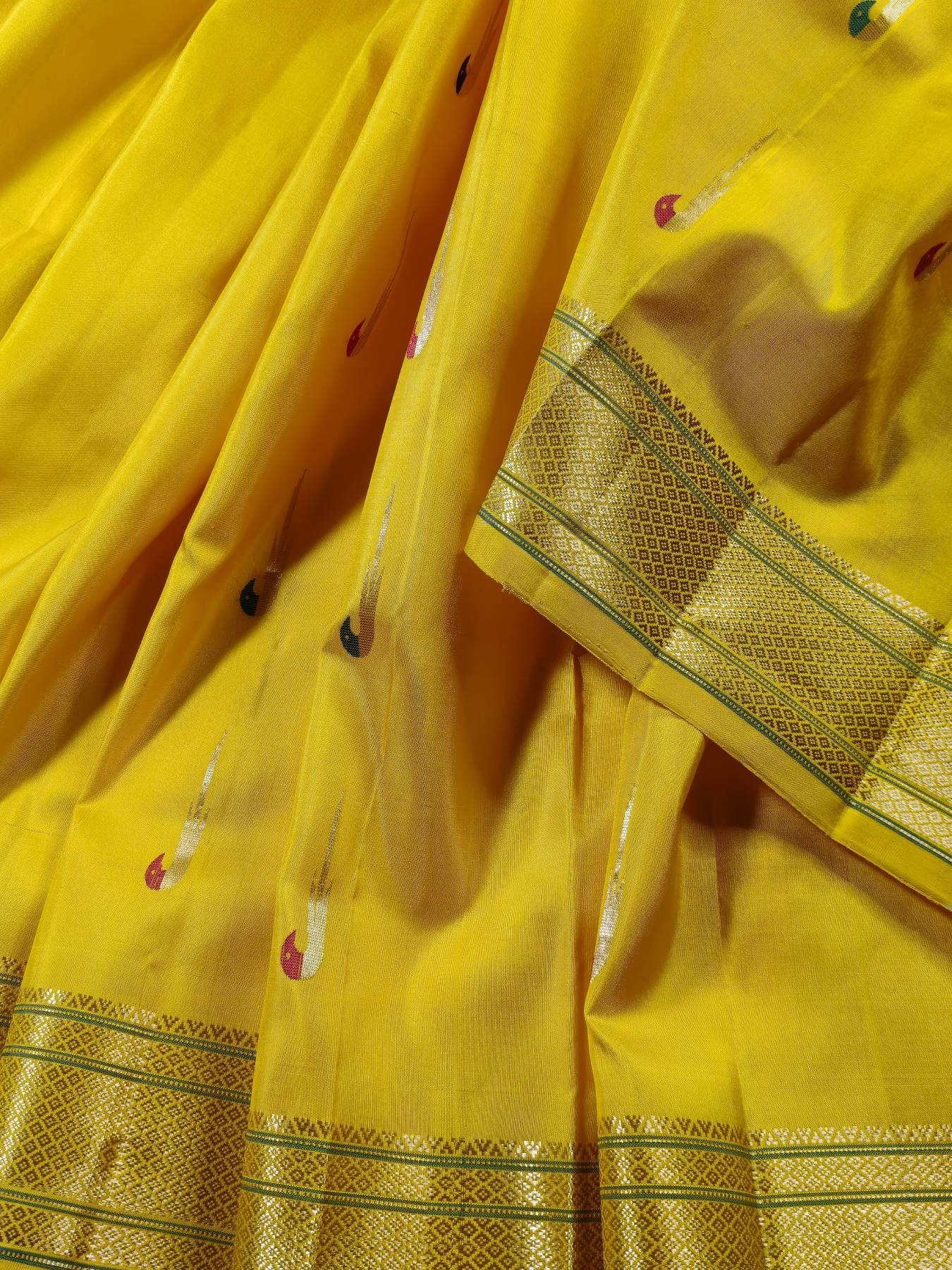 YELLOW SILK PURE HANDLOOM PAITHANI SAREE