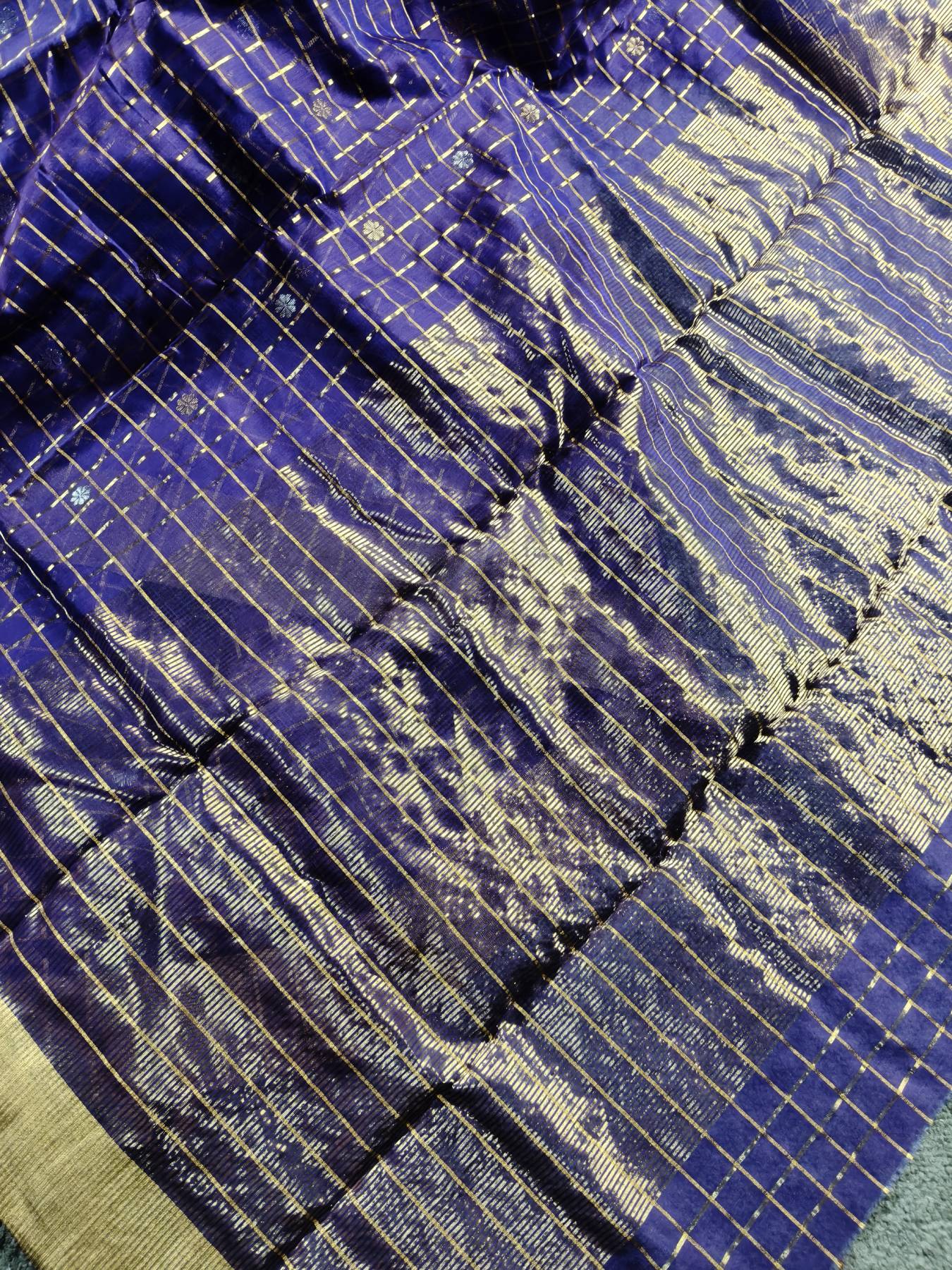 PURPLE COTTON PURE HANDLOOM CHANDERI SAREE