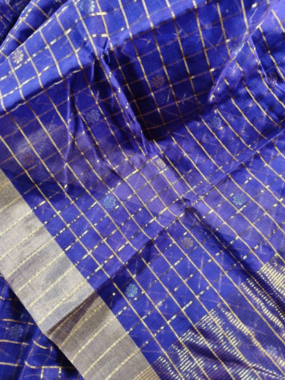 PURPLE COTTON PURE HANDLOOM CHANDERI SAREE