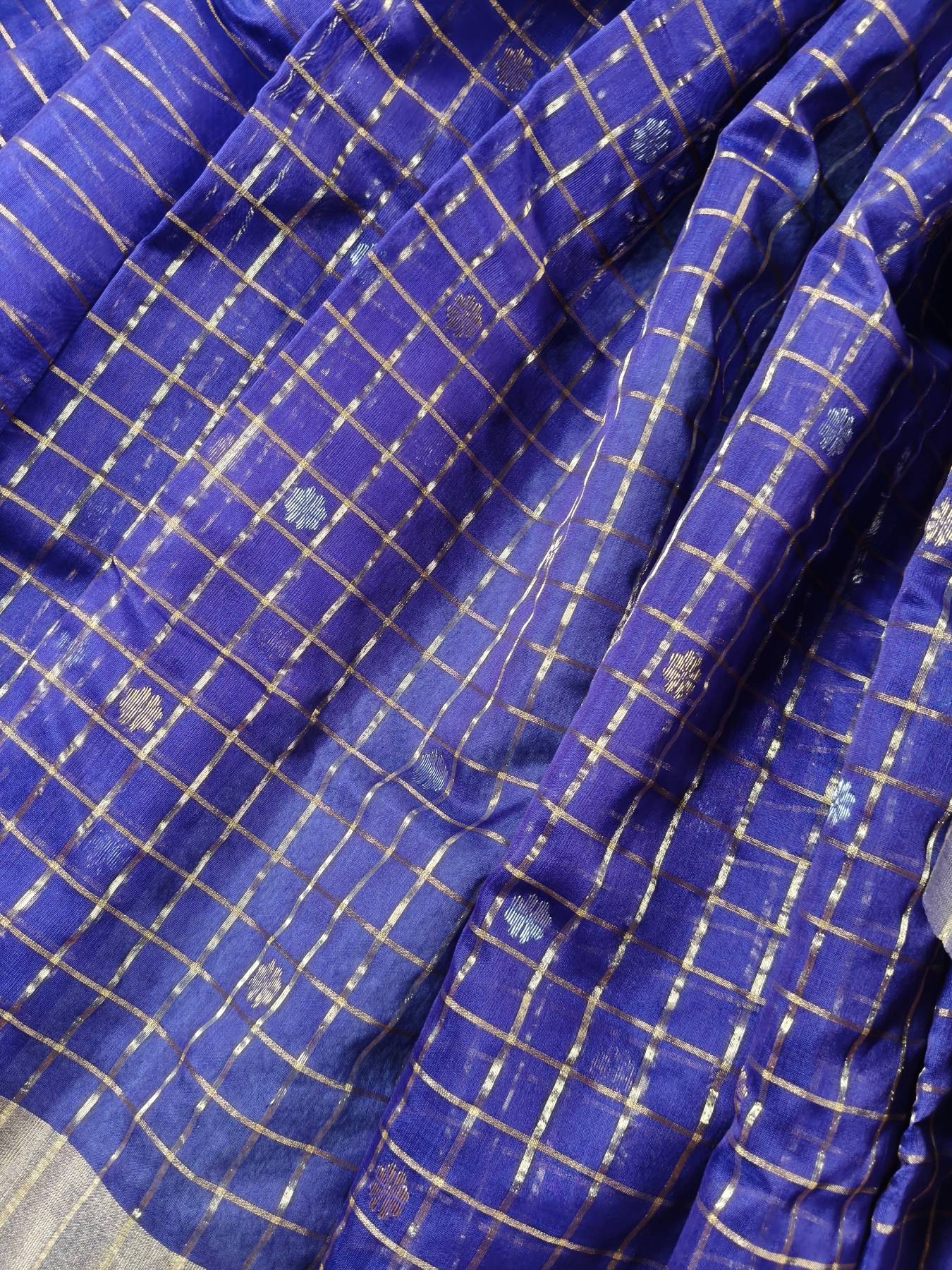 PURPLE COTTON PURE HANDLOOM CHANDERI SAREE