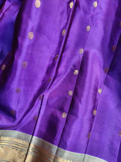 PURPLE SICO PURE HANDLOOM GADWAL SAREE