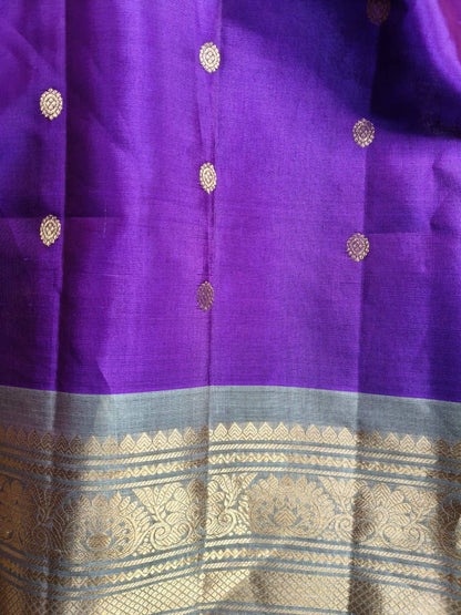 PURPLE SICO PURE HANDLOOM GADWAL SAREE