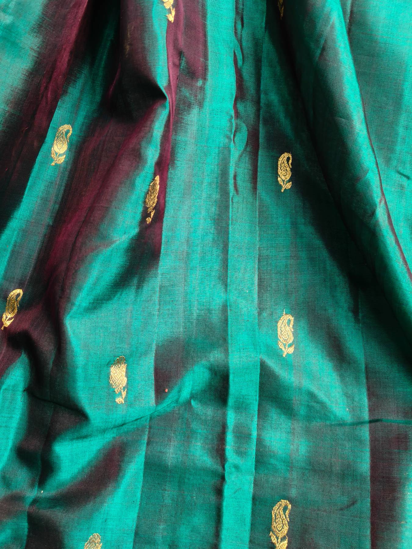 PEACOCK BLUE SICO PURE HANDLOOM GADWAL SAREE