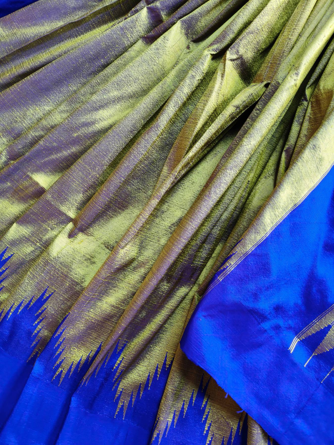 OLIVE GREEN SILK PURE HANDLOOM IRKAL SAREE