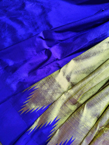 OLIVE GREEN SILK PURE HANDLOOM IRKAL SAREE