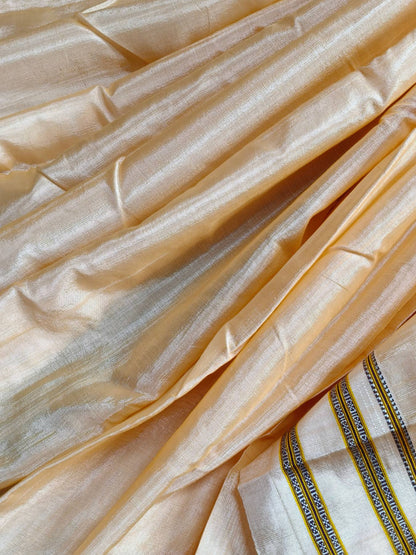 LIGHT PEACH SICO PURE HANDLOOM IRKAL SAREE
