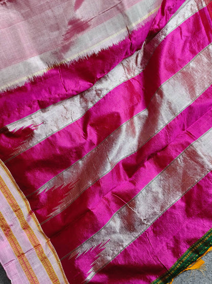 LIGHT PINK SICO PURE HANDLOOM IRKAL SAREE