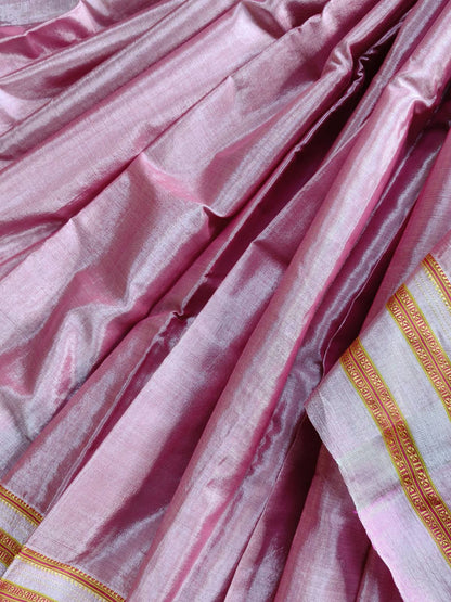 LIGHT PINK SICO PURE HANDLOOM IRKAL SAREE