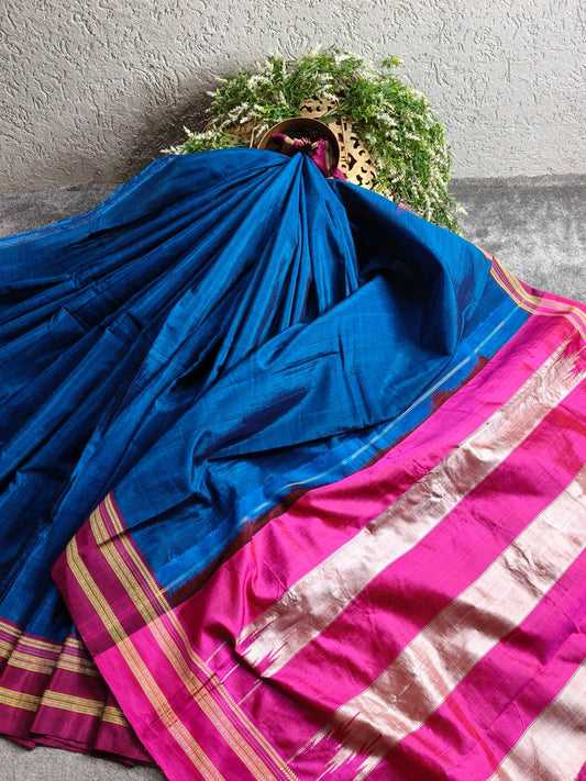 ROYAL BLUE SICO PURE HANDLOOM IRKAL SAREE