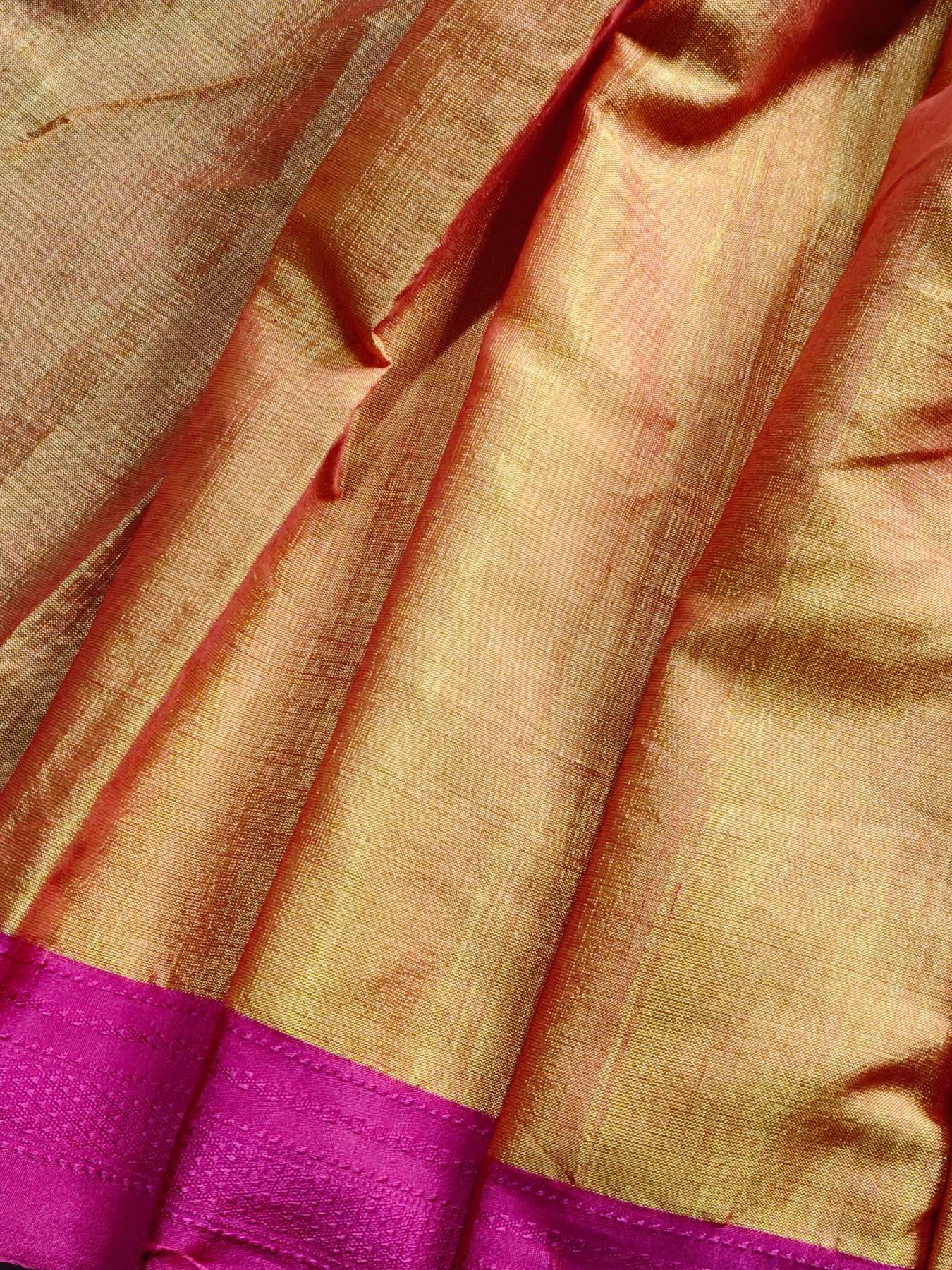 ORANGE SICO PURE HANDLOOM IRKAL SAREE