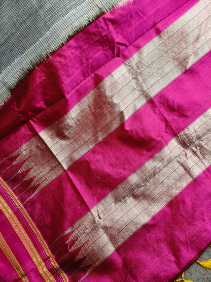 GREY SICO PURE HANDLOOM IRKAL SAREE