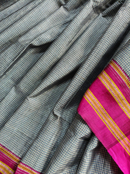 GREY SICO PURE HANDLOOM IRKAL SAREE