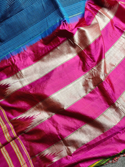 BLUE SICO PURE HANDLOOM IRKAL SAREE
