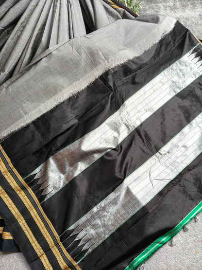 GREY SICO PURE HANDLOOM IRKAL SAREE